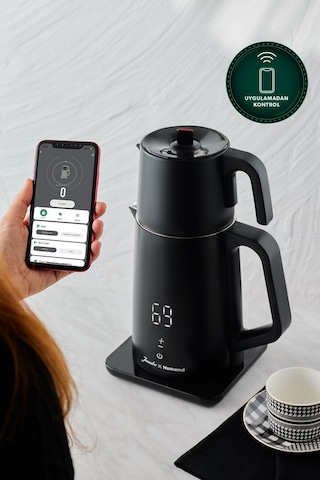 Jumbo x Homend Royaltea Cooltouch 1792H Siyah Çift Duvarlı Paslanmaz Çelik Çay Makinesi Wifi ile Kontrol