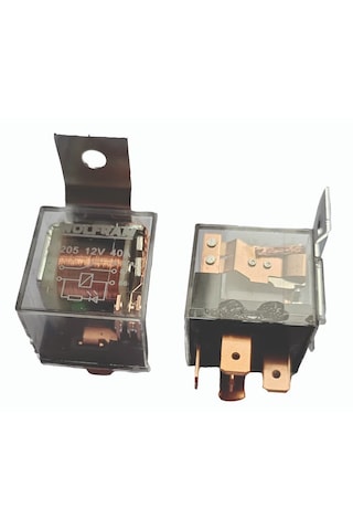Wolfram Germany 12 Volt 40 Amper Çift Platinli Şeffaf 5 Uçlu Unıversal Röle - 10 Adet