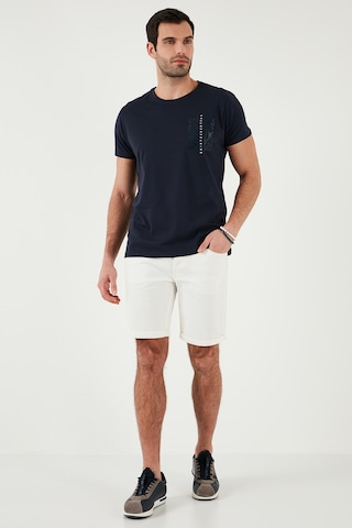 Buratti Bisiklet Yaka Pamuklu Slim Fit Erkek T Shirt 541Quint Lacivert