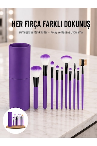 Zenvia 12 Parça Profesyonel Makyaj Fırçası Far Fırçası Allık Fırçası Yumuşak Kıllı Znv2026 40501351