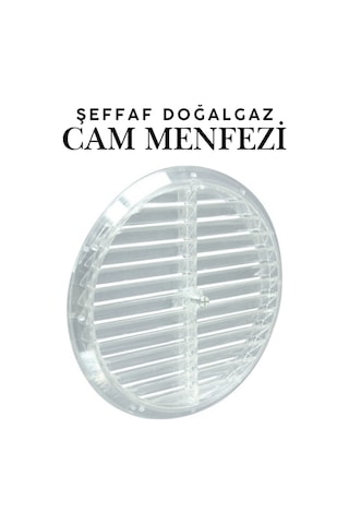 Doğalgaz Havalandırma Yuvarlak Mutfak Cam Menfezi Şeffaf 18cm Hava Akış Kanalı Güvenlik Gaz Kaçağı