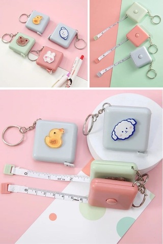 Büro Ev Ofis İçin 1,5mt Ölçer Çantalık Şerit Metre Anahtarlıklı Mezura Diğer