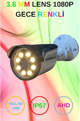Snrelk Hama Güvenlik Kamerası 4'lü 5mp Lens Warm Ledli Gece Renkli Ahd 320 Gb Su Geçirmez