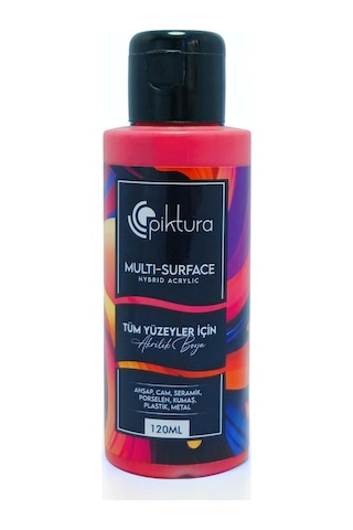 Multi-surface Hibrit Akrilik Boya, 120ml, Su Bazlı, Ahşap Cam Seramik Metal Kumaş Plastik İçin Derin Kırmızı