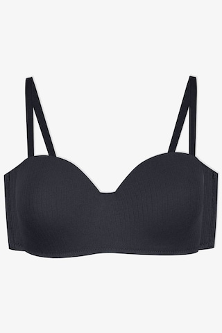 Kadın Dolgusuz Pamuklu Fitilli Straplez Sütyen Siyah