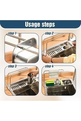 Tongxida Bosphorusboutique Süngerlik Rafı, Parlak Gümüş Genişletilebilir Drenaj Çelik C Hh Çok Renkli Çok Renkli