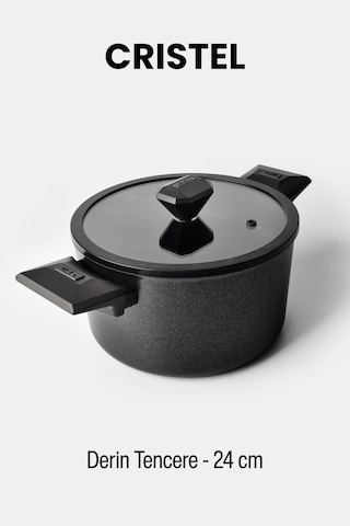 Gigilli Cristel 24 Cm Derin Tencere Siyah Sİyah