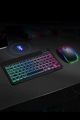 Büro Ev Ofis Bilgisayarı İçin Siyah Rgb Işıklı Klavye Mouse Seti Diğer