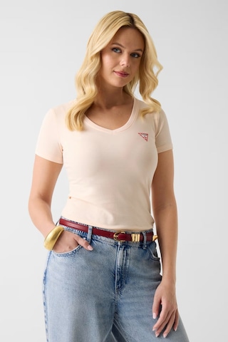 Guess Mini Triangle Slim Fit Kadın T-shirt W2yı45j1314 Bej