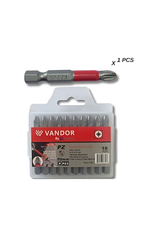 Vandor Anti Slip Bit Kaydırmaz Bits S2 Yüksek Kalite Çelik Pz3 50 - 729927867403