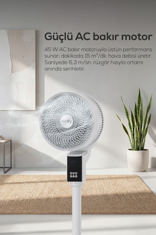 Volty Ayaklı Vantilatör 45w, 3d Salınımlı, Aromaterapi, Kumandalı, Boy Ayarlı V0402103