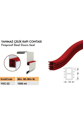 Contacall Yangına Dayanıklı Çelik Kapı Fitili Yangın Duman Contası Ykc-22 20 Metre