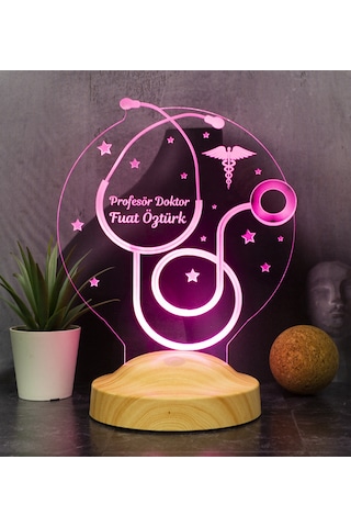 Steteskop Kişiye Özel Doktor Hediyesi, Tıp Bayramı Hediyesi Led Lamba