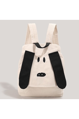 Charhp&kejnt Otantik Karikatür Sırt Çantası 2023 Yeni Sevimli Öğrenci Kanvas Çanta Basit Çok Yönlü Okul Çantası Beyaz