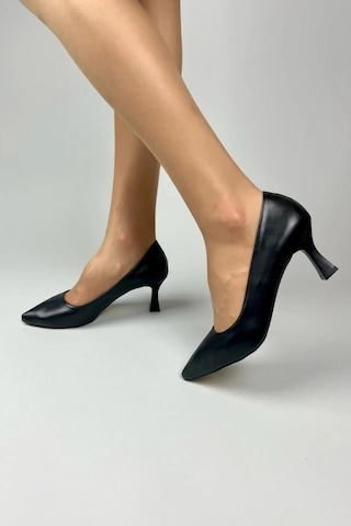 Kadın Sity Siyah Cilt 6 Cm İnce Topuklu Stiletto-siyah Siyah