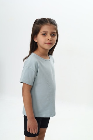 Toontoy Kids Toontoy Kız Çocuk Göğsü Çok Kalp Baskılı Tişört Yeşil