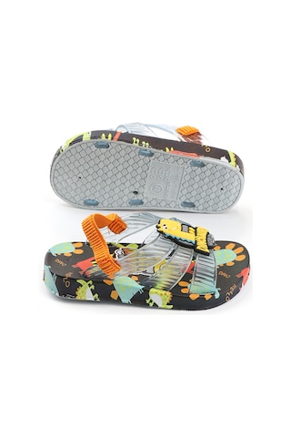 Gezer 13291 Dinazor Desenli Erkek Bebe Havuz Plaj Terlik-sandalet Siyah