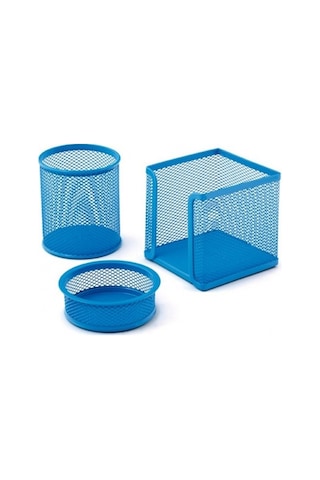 Metal 3lü Kalemlik Set Açık Mavi Renk