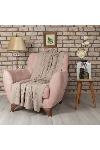 Betires Home Tp17001 Örgü Koltuk Şalı Bej
