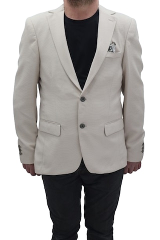 Twenhil Dmctekstil Erkek Ckt-200 Düz Klasik Kesim Normal Kalıp Çift Düğme Blazer Ceket Krem