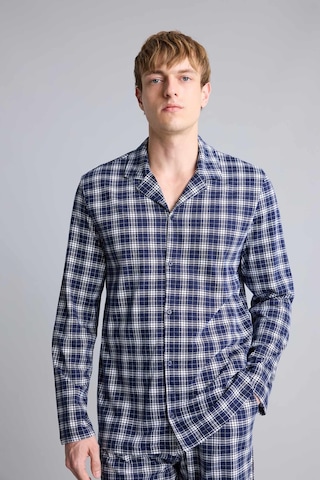 Defacto Regular Fit Ekose Desenli Uzun Kollu 2li Pijama Takımı H7538ax26aunv135 Lacivert-nv135