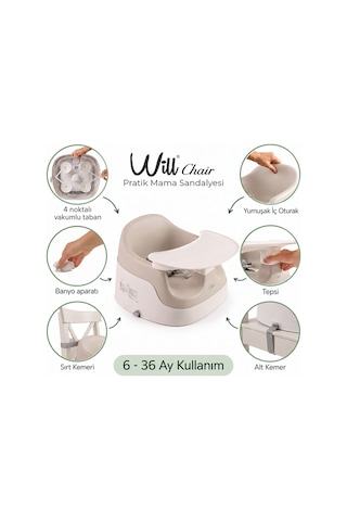 Will Chair Pratik Mama Sandalyesi - Beige