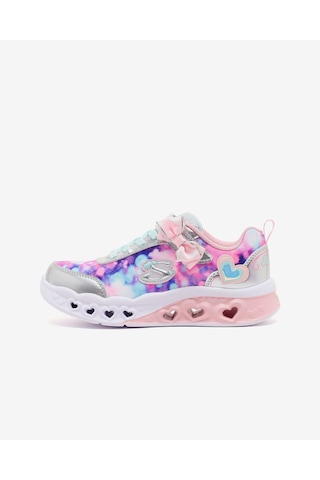 Skechers Flutter Heart Lıghts - Blurred Love Büyük Kız Çocuk Gri Işıklı Spor Ayakkabı 303255l Sllp