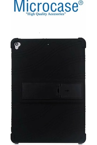 Microcase Apple Uyumlu iPad Air 2 Standlı Silikon Kılıf - Siyah