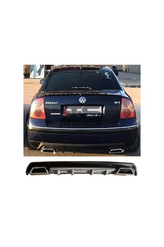 Volkswagen Passat B5 Difüzör Arka Tampon Eki 2 Egzoz Çıkışlı Gri