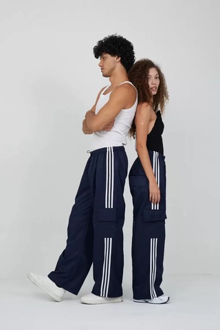 Paradise Unisex Üç Şerit Cargo Eşofman Altı Lacivert