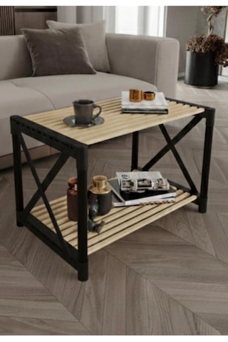 Zenna Ekolojik Dekoratif Orta Sehpa Siyah-ahşap Paket İçi Qr Video İle Kurunuz
