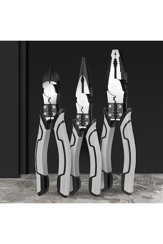 Didadodo Endüstriyel Tel Kesme Pensesi - Kaymaz Sapı Ve Krom Vanadyum Çeliği Gri, Küçük Boyutlu Gri