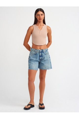 Dilvin Yıkama Efektli Top Bej