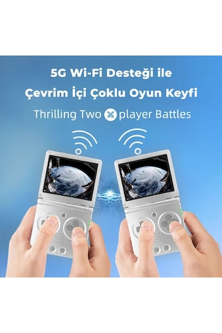 Rg35xxsp Katlanabilir Retro El Oyun Konsolu 64 Gb Gümüş - 3.5 İnç Oca Ips Ekran H700 İşlemci 5g Wi-fi Hdmı Bluetooth Psp, Ps1, Nds Destekli