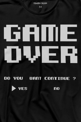 Game Over Atari Retro Pixel Oyun Uzun Kollu Tişört Baskılı T-shirt 001