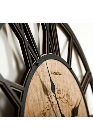 Dirty Wood Büyük Boy Dekoratif Ahşap Duvar Saati 74Cm - Madamvila