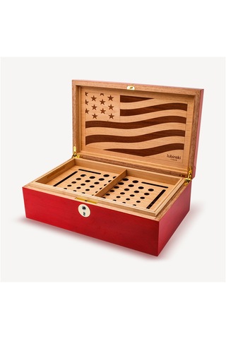 Lubinski Special Edt. Parmakizi Kilitli Puro Kutusu Humidor Flag 60s