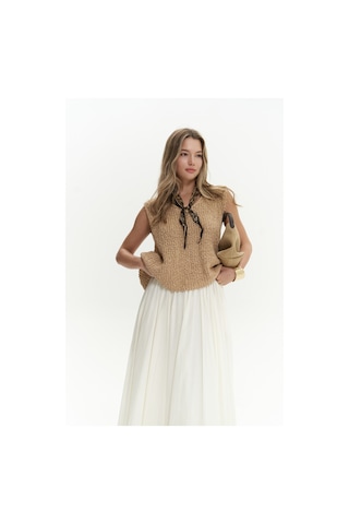Mai Collection Mai Studios Co. Knitle Rahat Kalıp Triko Tarçın Crop Tarçın