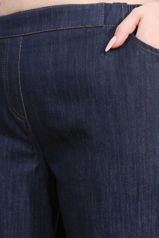 Tolga Saraçoğlu Kadın Beli Lastikli Rahat Kesim Boru Paça Denim Pantolon 30148 Lacivert