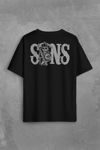 Sons Of Anarchy Redwood Anarşi Eylem Sırt Ön Baskılı Oversize Tişört Unisex T-shirt 001