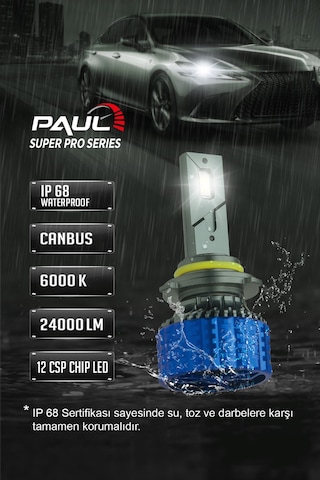 Paul Süper Pro 9006 9012 24.000 Lümen Güç Şimşek Etkili Odaklı Ufuk Çizgili Csp Led