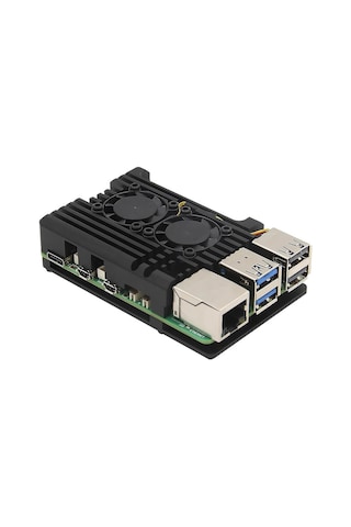 Raspberry Pi 5 Çift Fanlı Alüminyum Kasa Soğutucu Muhafaza Kutusu