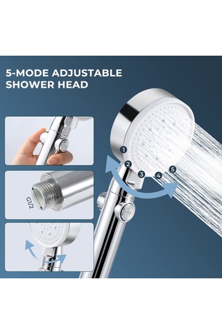 Qf Vinabo Duş Başlığı, Su Tasarruflu Manuel Duş İçin El Duşu, Krom