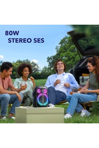 80w Kablosuz Bluetooth Hoparlör, 18 Saat Çalma Süresi Ve Suya Dayanıklı Tasarım