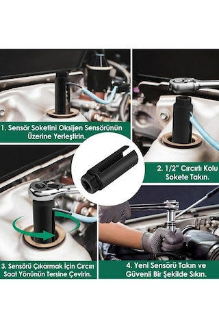 Dorf 1/2 Oksijen Sensör Seti Havalı 22mm Lambda Sensör Sökme Uzunluk 91mm