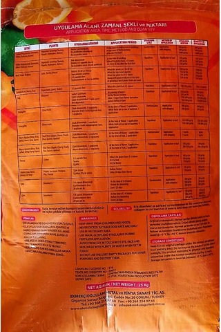Mangan Sülfat Monohidrat 25 Kg Mangan Tuzu