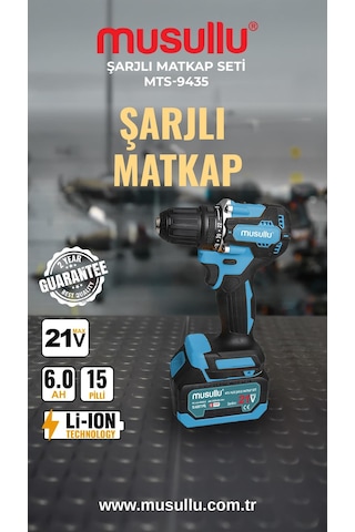 Musullu Mts-9435 21 V 6.0 Ah 4 Parça Şarjlı El Aleti Seti