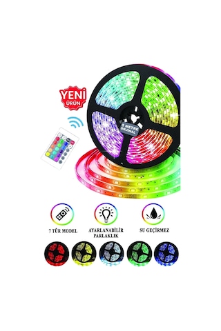5 Metre Şerit Animasyonlu Tak Çalıştır Kumandalı Trafolu Rgbşerit