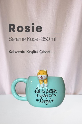 Ayı, Köpek Ve Tilki Seramik Kupa 350 Ml Beyaz