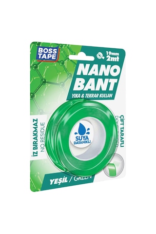 2 Metre Çok Güçlü Çift Taraflı Nano Bant Yeşil